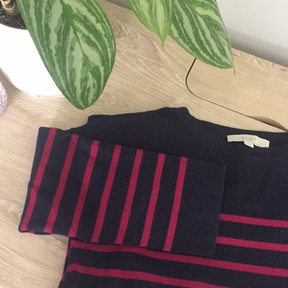 Striped Split Back Sweater - image 1